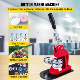 VEVOR Button Maker 3in/75mm Button Badge Maker 500 Button Parts + Circle Cutter