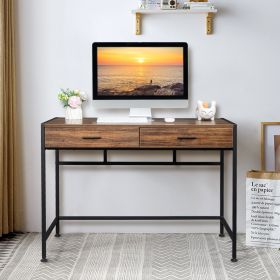 Old Wood Table with Two Small Drawers and Two Large Drawers ,Computer Desk  Used For Study Desk XH