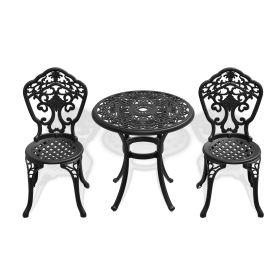 3-Piece Set Of Cast Aluminum Patio Furniture With Black Frame