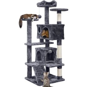 54in Cat Tree Tower Condo Furniture Scratch Post for Kittens Pet House Play