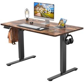 Electric Height Adjustable Standing Desk,Sit to Stand Ergonomic Computer Desk,Brown,48'' x 24"