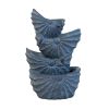 13.4x9.4x21.5" Decorative 4 Tier Blue Nautilus Shell Water Fountain with Light for Indoor Outdoor