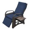 Outdoor Recliner Chair, PE Wicker Adjustable Reclining Lounge Chair and Removable Soft Cushion, with Modern Armchair and Ergonomic for Home, Sunbathin