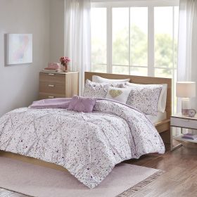 Abby/Lara/Nicole Metallic Printed and Pintucked Comforter