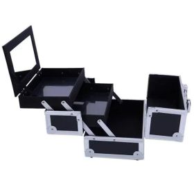 Portable travel makeup box cosmetics box with mirror can be folded to storage box