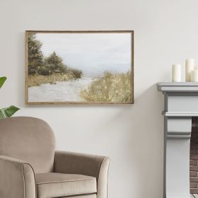 Lake Walk Abstract Landscape Framed Canvas Wall Art