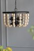 4 - Light Wood Chandelier, Hanging Light Fixture with Adjustable Chain for Kitchen Dining Room Foyer Entryway, Bulb Not Included