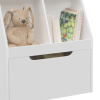 Kids Bookshelf with Drawer and Wheels, Children's Book Display, Wooden Bookcase, Toy Storage Cabinet Organizer, White