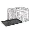 30" Foldable Dog Crate Wire Metal Dog Kennel with Leak-Proof Pan & Protecting Feet & Divider Panel, Double Door Dog Crate Indoor Wire Dog Cage