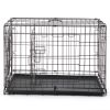 30" Foldable Dog Crate Wire Metal Dog Kennel with Leak-Proof Pan & Protecting Feet & Divider Panel, Double Door Dog Crate Indoor Wire Dog Cage