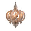 Farmhouse Chandelier, 6-Light Wood Chandelier Pendant Light Fixture with Adjustable Chain for Dining Room Living Room Entryway, Bulb Not Included