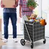 Folding Shopping Cart with Waterproof Liner Wheels and Basket