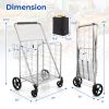 Folding Shopping Cart with Waterproof Liner Wheels and Basket