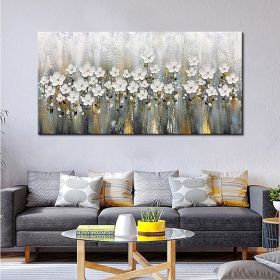 Oil Painting Handmade Hand Painted Wall Art Mintura Modern Abstract Flowers Home Decoration Decor Rolled Canvas (size: 70x140cm)