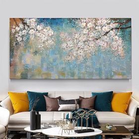 Oil Painting Hand Painted Horizontal Abstract Floral / Botanical Modern luxurious family corridor living room bedroom decoration painting (size: 90x120cm)