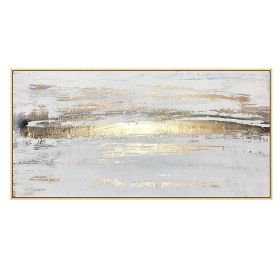 Abstract Gold Foil White Picture Canvas Painting Landscape Wall Pictures Big Posters Prints Fashion Tableaux Living Room Nordic Wall Art Decor (size: 75x150cm)