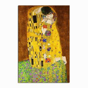 Classic Artist Gustav Klimt kiss Abstract Oil Painting on Canvas Poster Modern Art Wall Pictures For Living Room No Frame (size: 90x120cm)