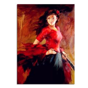 Ha's Art 100% Handmade Abstract Oil Painting Wall Art Modern Beautiful Girl Picture Canvas Home Decor For Living Room Bedroom No Frame (size: 150x220cm)