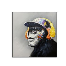 Top Artist Pure Hand-painted High Quality Modern Art Gorilla Oil Painting on Canvas Abstract Funny Animal Monkey Oil Painting No Framed (size: 90x90cm)