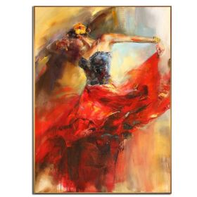 Ha's Art 100% Hand Painted Abstract Oil Painting Wall Art Modern Beautiful Dancing Girl Picture Canvas Home Decor For Living Room Bedroom No Frame (size: 100x150cm)