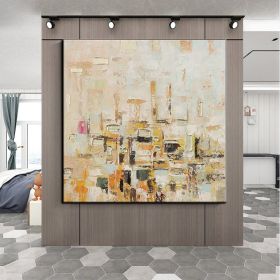 Handmade Oil Painting Color Block Gold Leaf Living Room Decoration Painting Abstract Painting Home Hanging Painting Wall Art (style: 1, size: 60x60cm)