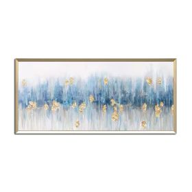 Blue artistic Frameless Abstract Oil Painting On Canvas For Living Room Home Pictures Paint By Modern Oil Wall Art Paintings (size: 40x80cm)