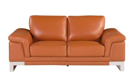 Top Grain Italian Leather Loveseat (Color: as Pic)