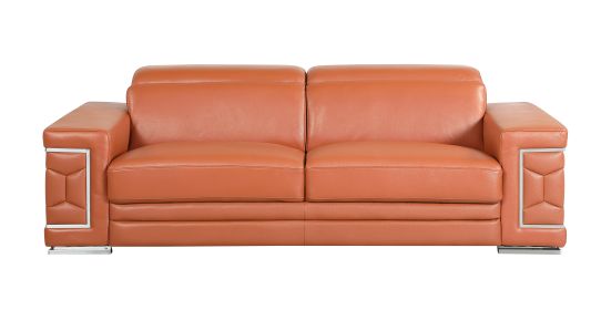 Top Grain Italian Leather Sofa (Color: as Pic)