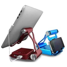 Podium Style Stand With Extended Battery Up To 200% For iPad; iPhone And Other Smart Gadgets (Color: Red)