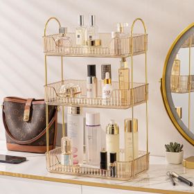 Bathroom Counter Organizer,  Multi Purpose Bathroom Counter Shelf (Color: Gold, size: 3 Tier)