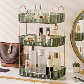 Bathroom Counter Organizer,  Multi Purpose Bathroom Counter Shelf (Color: Green, size: 3 Tier)