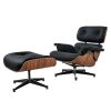 Germany warehouse inverntory lounge chair with Stool Ottoman GENUINE LEATHER Swivel Arm Chair