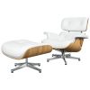 Germany warehouse inverntory lounge chair with Stool Ottoman GENUINE LEATHER Swivel Arm Chair