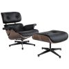 Germany warehouse inverntory lounge chair with Stool Ottoman GENUINE LEATHER Swivel Arm Chair