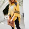 Striped Cashmere Contrast Color Cape Knitted Tassel Scarf