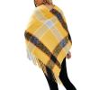 Striped Cashmere Contrast Color Cape Knitted Tassel Scarf