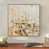 Handmade Oil Painting Color Block Gold Leaf Living Room Decoration Painting Abstract Painting Home Hanging Painting Wall Art