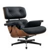 Germany warehouse inverntory lounge chair with Stool Ottoman GENUINE LEATHER Swivel Arm Chair