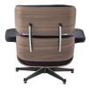 Germany warehouse inverntory lounge chair with Stool Ottoman GENUINE LEATHER Swivel Arm Chair