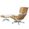 Germany warehouse inverntory lounge chair with Stool Ottoman GENUINE LEATHER Swivel Arm Chair