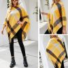 Striped Cashmere Contrast Color Cape Knitted Tassel Scarf