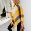 Striped Cashmere Contrast Color Cape Knitted Tassel Scarf