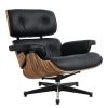 Germany warehouse inverntory lounge chair with Stool Ottoman GENUINE LEATHER Swivel Arm Chair