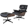 Germany warehouse inverntory lounge chair with Stool Ottoman GENUINE LEATHER Swivel Arm Chair